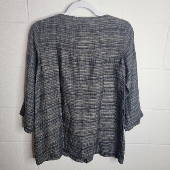 Eileen Fisher Coastline Organic Linen 3/4 Sleeve Tunic Sz Petite Small Boho NEW - Picture 3 of 7